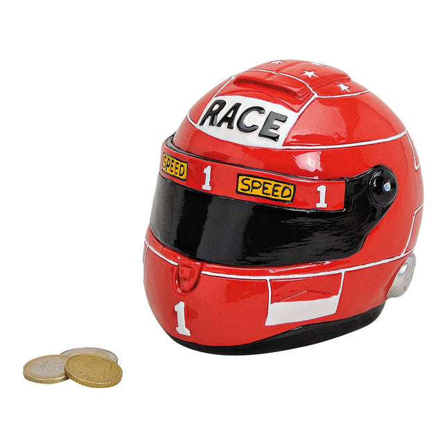 Krājkase – motociklista ķivere, sarkana