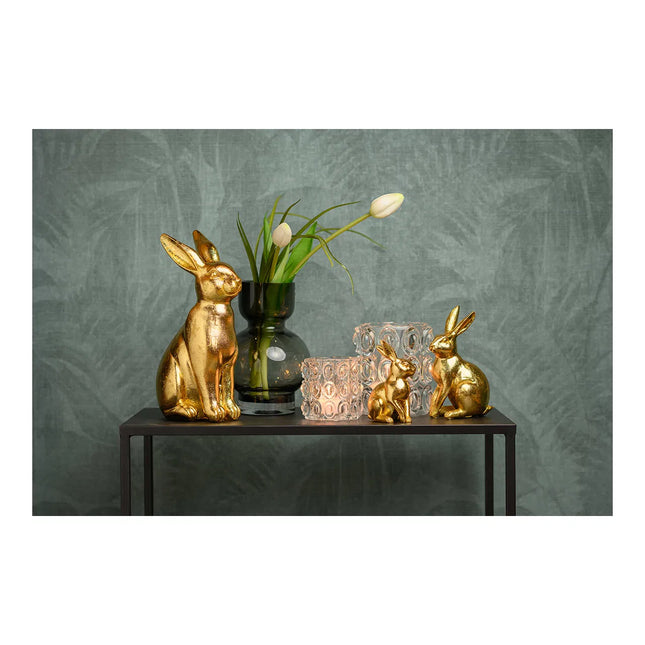 Zelta Lieldienu zaķis – dekoratīva figūra 16 cm