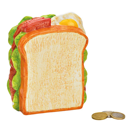 Keramikas krājkase – sviestmaize, krāsaina