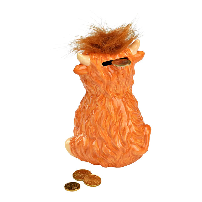 Keramikas krājkase – gotiņa, brūna