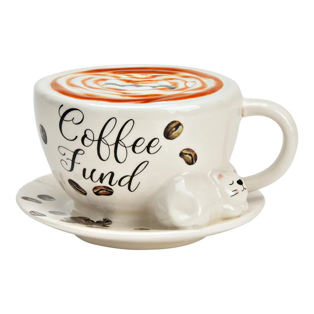 Krājkase “Coffee Fund” – keramiska kafijas krūze