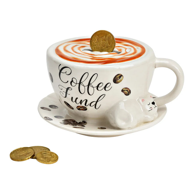 Krājkase “Coffee Fund” – keramiska kafijas krūze