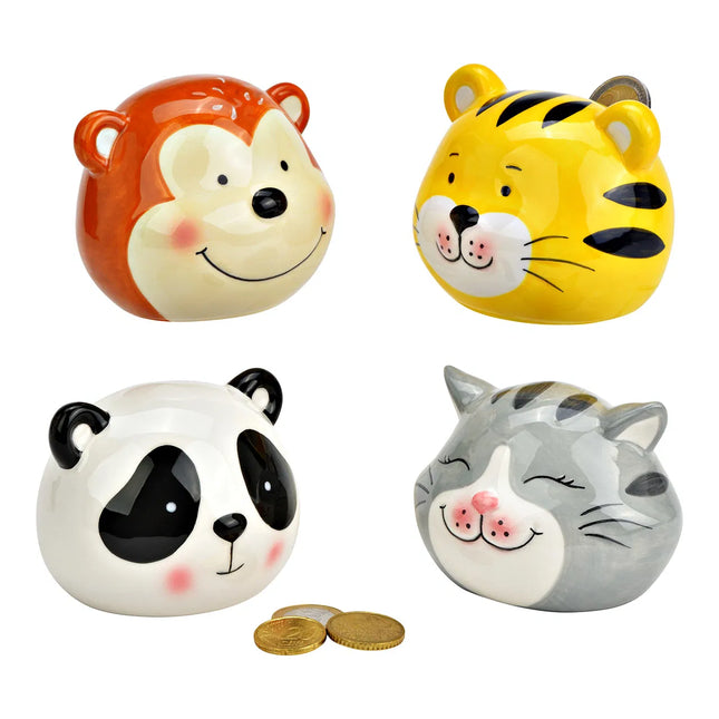 Keramikas krājkase – dzīvnieciņi (panda / tīģeris / pērtiķis / kaķis)