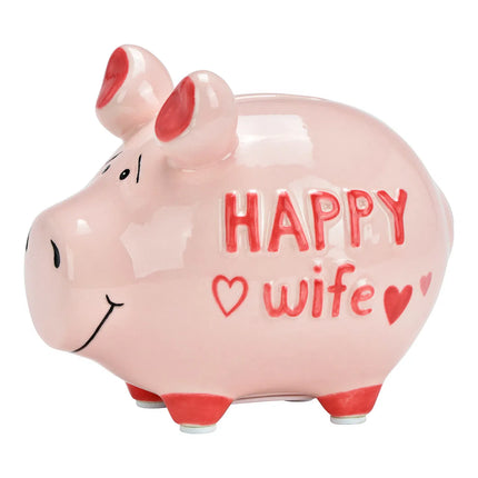 Keramikas krājkase – cūciņa “Happy Wife”, rozā