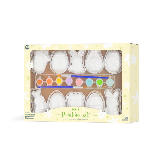 Lieldienu ģipša krāsošanas komplekts bērniem – 10 figūriņas ar krāsām