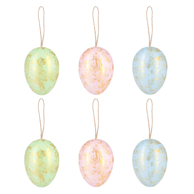 Dekoratīvas Lieldienu olas ar zelta efektu – 6 gab.