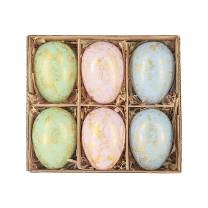 Dekoratīvas Lieldienu olas ar zelta efektu – 6 gab.