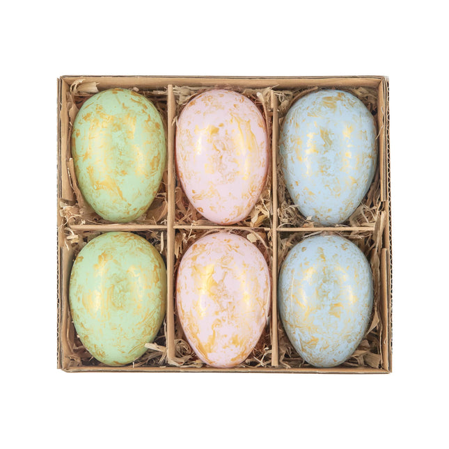 Dekoratīvas Lieldienu olas ar zelta efektu – 6 gab.