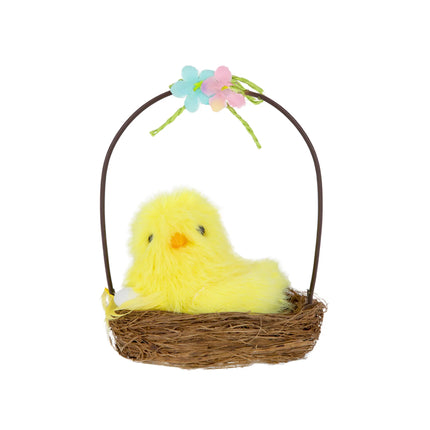 Dekoratīvs Lieldienu cālītis groziņā