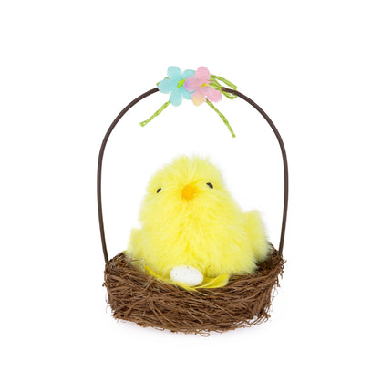 Dekoratīvs Lieldienu cālītis groziņā