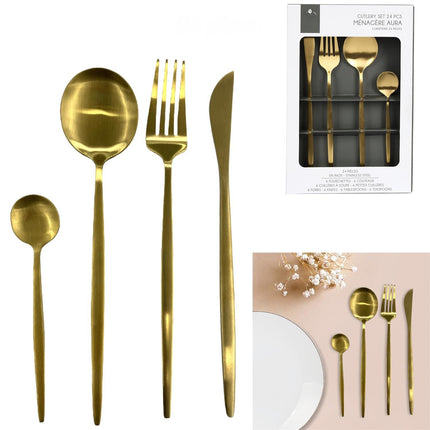 Zelta galda piederumu komplekts – 24 gab.