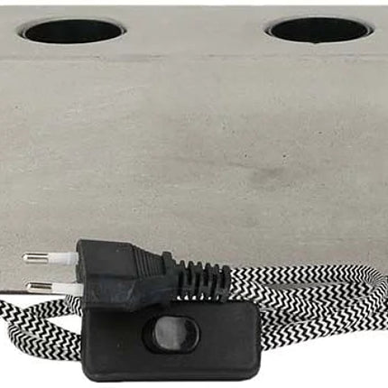 Galda lampa ar trim spuldzēm industriālā stilā (betona dizains)