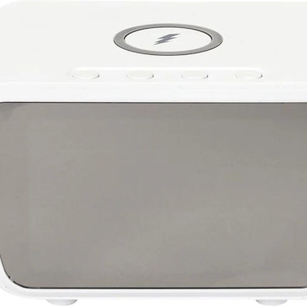 Digital alarm clock with 10W wireless charging, thermometer and calendar