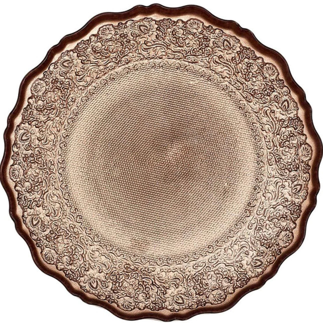 Dekoratīvs servēšanas šķīvis rozā–zelta tonī Ø21 cm