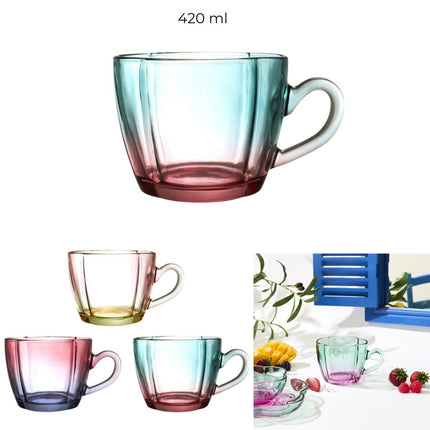 Ombre krāsas stikla krūze 420 ml