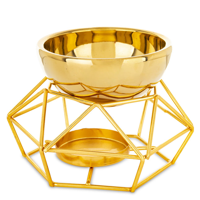 Aroma svečturis / trauks ar metāla statīvu – zelts vai melns ar zeltu