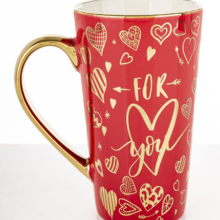 Porcelāna krūze “For You” ar zelta detaļām 450ml