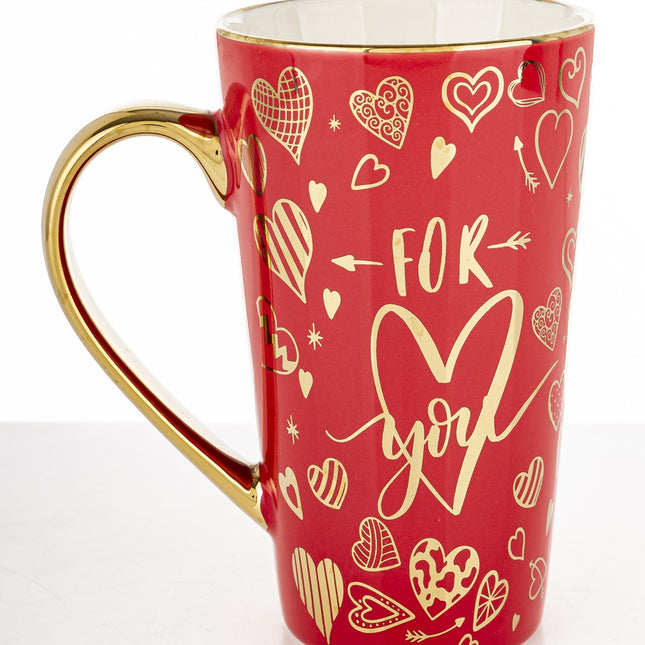 Porcelāna krūze “For You” ar zelta detaļām