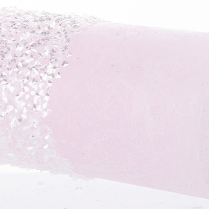 Cilindra svece ar dekoratīviem akmentiņiem Balta, rozā vai melna