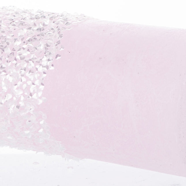 Cilindra svece ar dekoratīviem akmentiņiem Balta, rozā vai melna