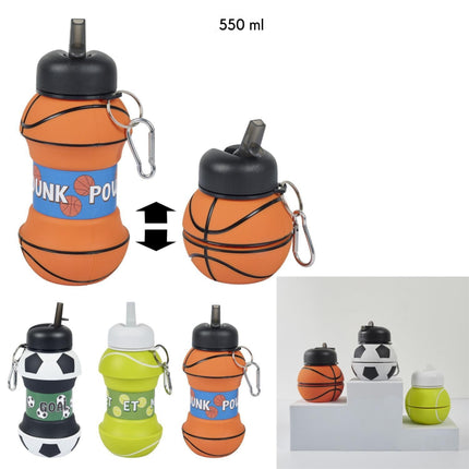 Salokāma silikona sporta pudele 550 ml
