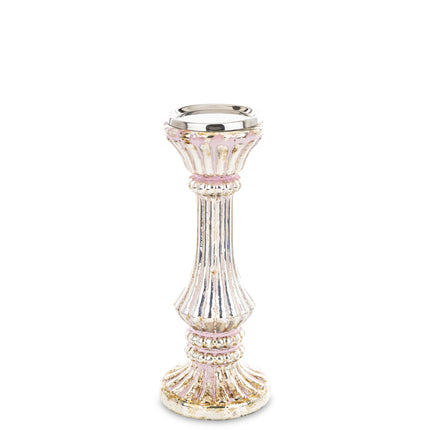 Stikla svečturis ar vintage efektu – elegants interjera dekors (31 cm)