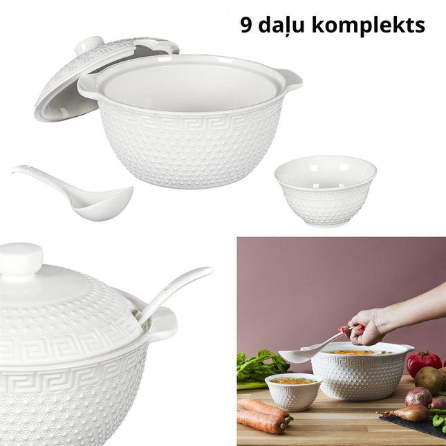 Porcelāna Terīna servēšanas komplekts – 9 daļas