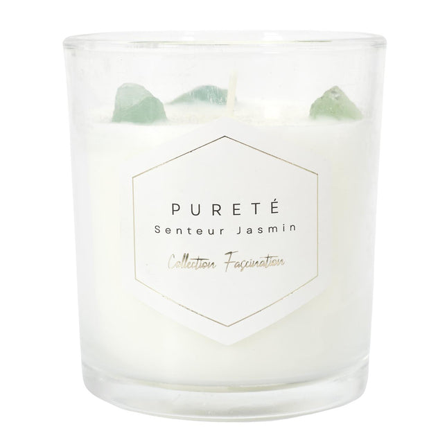 Aromātiska svece ar dekoratīviem akmeņiem