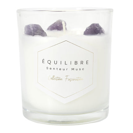 Aromātiska svece ar dekoratīviem akmeņiem