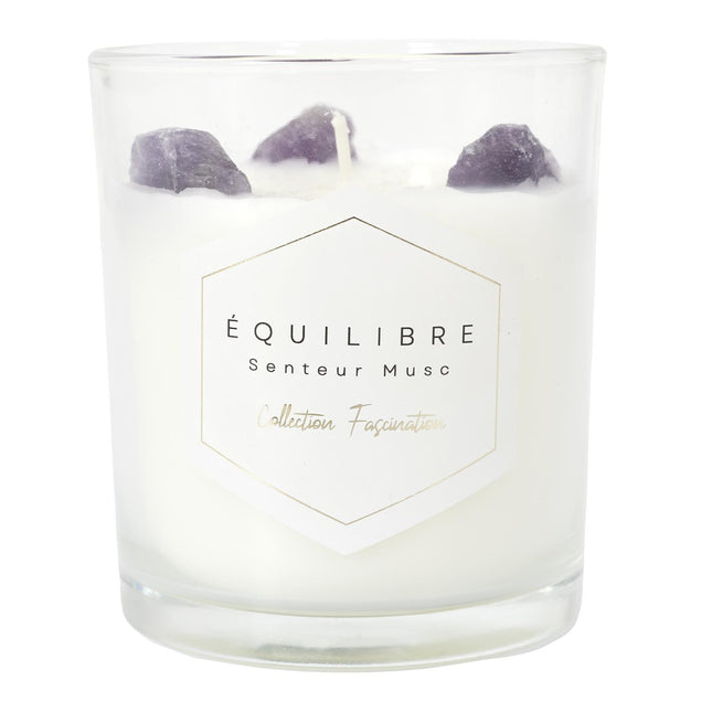 Aromātiska svece ar dekoratīviem akmeņiem