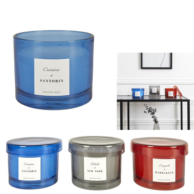 Aromātiskā svece stikla traukā – ceļojumu iedvesmota kolekcija