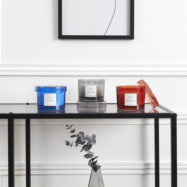 Aromātiskā svece stikla traukā – ceļojumu iedvesmota kolekcija