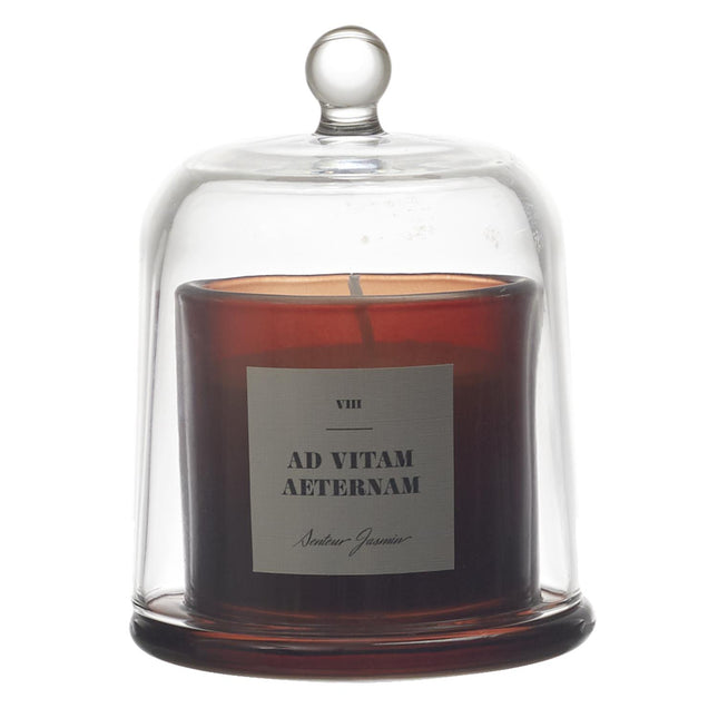 Aromātiskā svece stikla traukā ar stikla kupolu