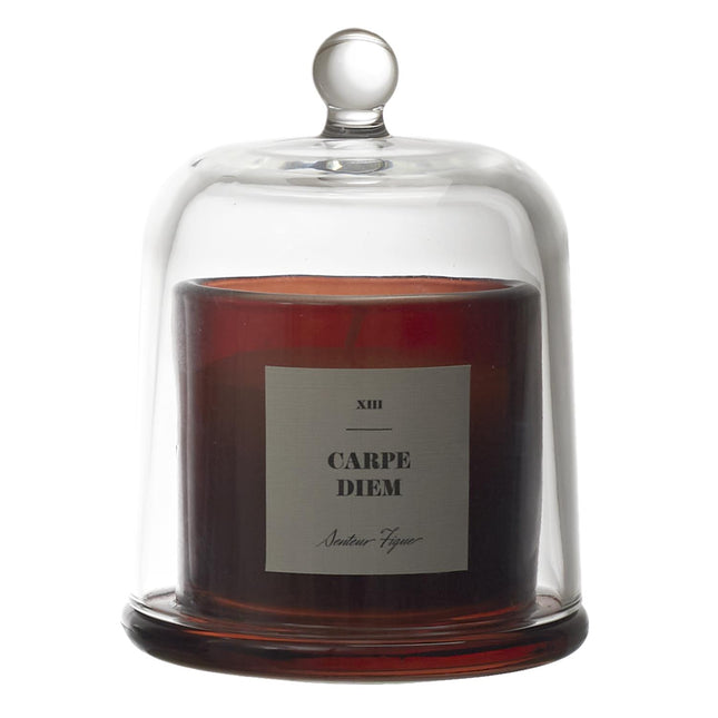 Aromātiskā svece stikla traukā ar stikla kupolu