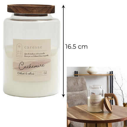 Ароматическая свеча «Caresse – Cachemire» с деревянной крышкой.
