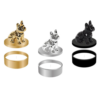 Aromātiskā svece ar buldoga figūru