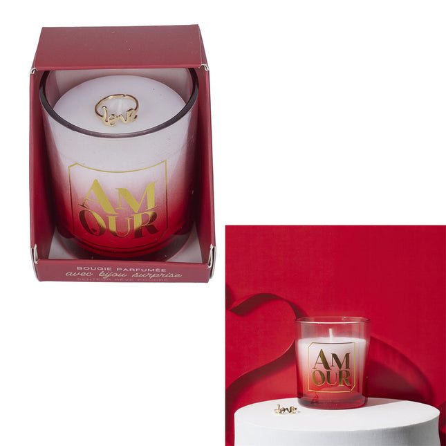Aromātiskā svece AMOUR ar dāvanu gredzenu “Love”