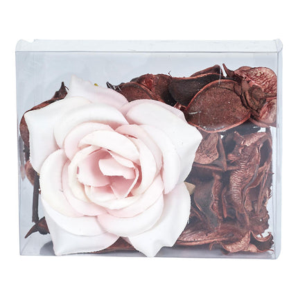 Aromātiskās sveces un dekoratīvās rozes dāvanu komplekts “Tout L’Amour”