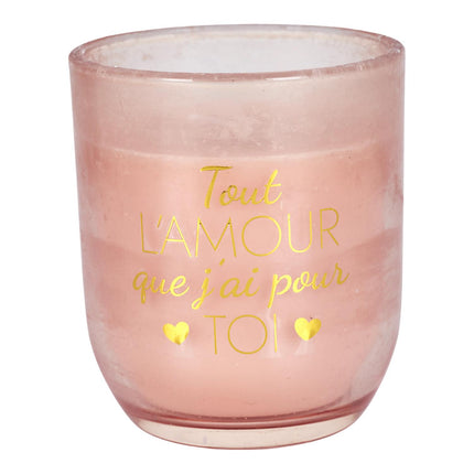 Aromātiskās sveces un dekoratīvās rozes dāvanu komplekts “Tout L’Amour”