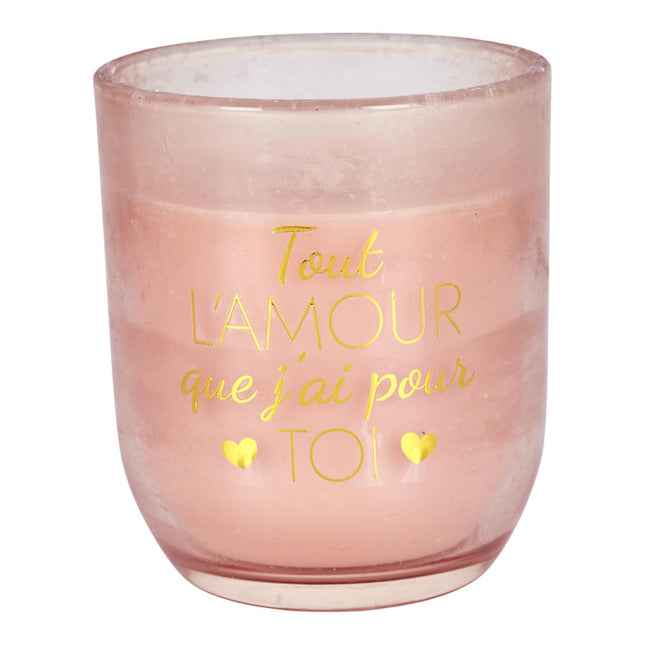 Aromātiskās sveces un dekoratīvās rozes dāvanu komplekts “Tout L’Amour”