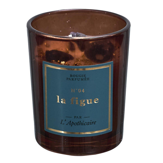 Mini aromātiskā svece ar dekoratīviem akmentiņiem “L’Apothicaire” – 6.5 cm (vairāki aromāti)