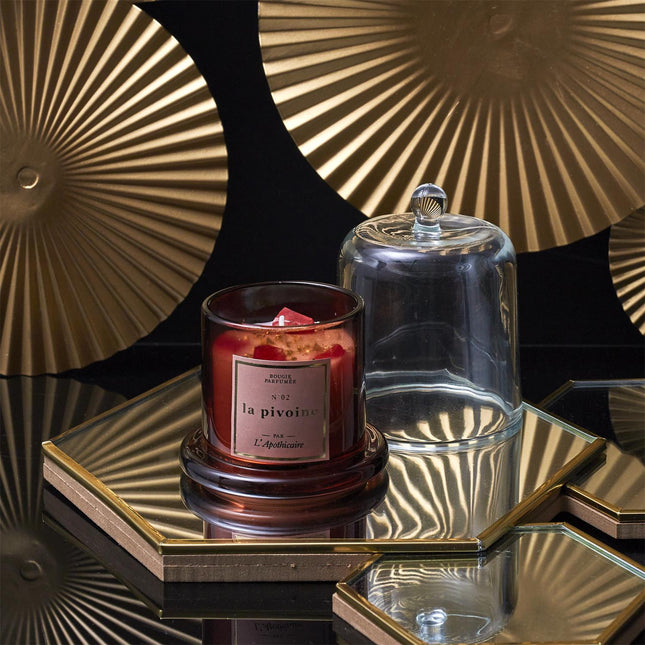 Aromātiskā svece ar dekoratīviem akmentiņiem “L’Apothicaire”  stikla kupolā