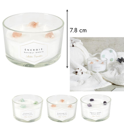 Aromātiska svece ar dekoratīviem akmeņiem