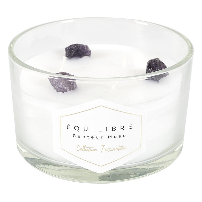 Aromātiska svece ar dekoratīviem akmeņiem