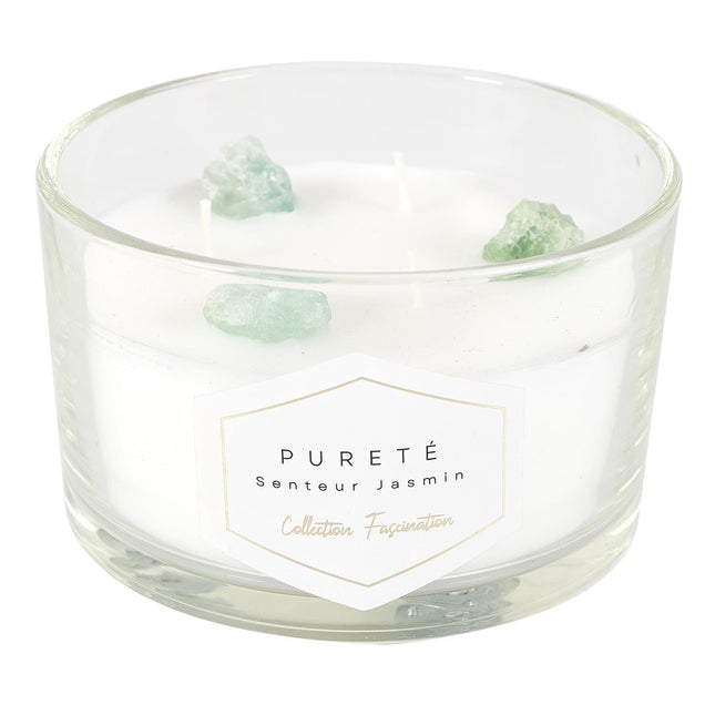 Aromātiska svece ar dekoratīviem akmeņiem