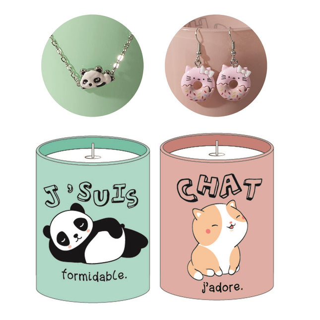 Kawaii aromātiskā svece ar rot'[am komplektā
