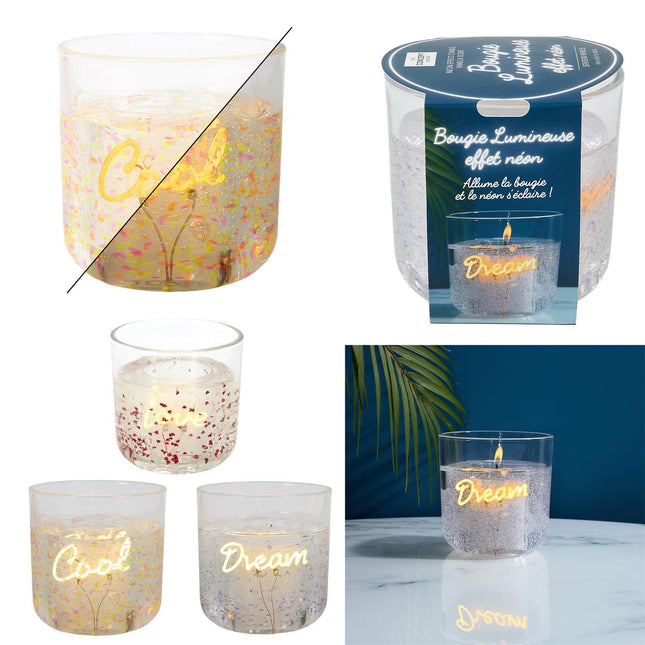 Neona efekta Aromātiska svece vaniļa