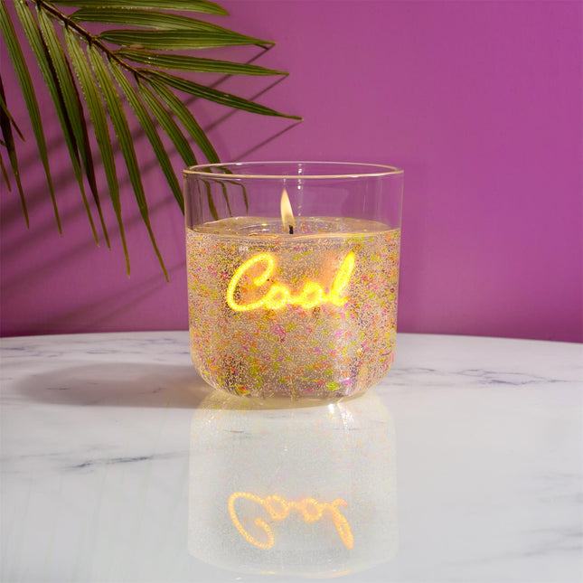 Neona efekta Aromātiska svece vaniļa