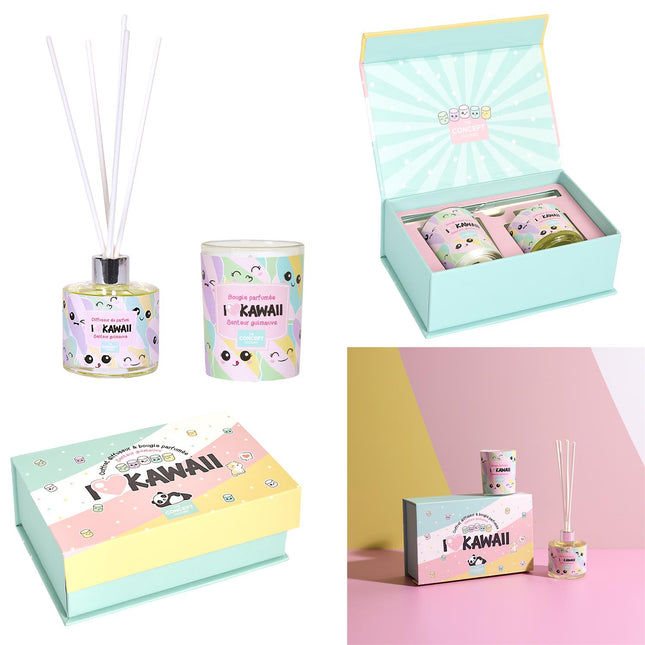 Svece ar telpu aromātu  KAWAII dāvanu komplekts