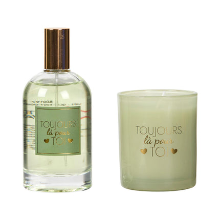 Aromātiskā svece un telpas spreja dāvanu komplekts “For Her” – 100 ml + 12h